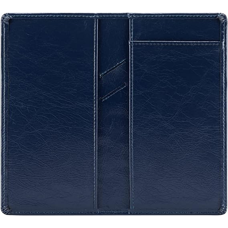 Aurya Leather Checkbook Cover Holder with Free Divider and Middle Pen Design