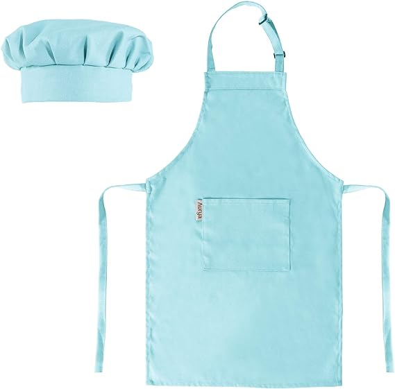 Aurya Kids Apron and Chef Hat Set-Adjustable Child Apron