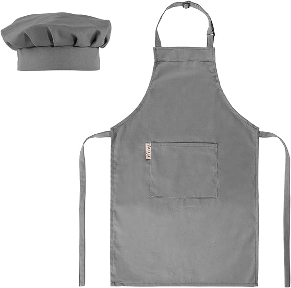 Aurya Kids Apron and Chef Hat Set-Adjustable Child Apron