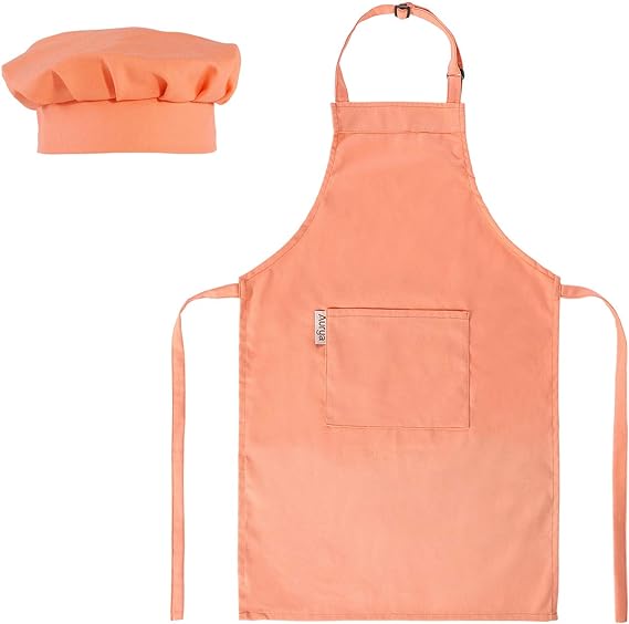 Aurya Kids Apron and Chef Hat Set-Adjustable Child Apron