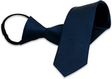 Aurya Boys' Solid Color Zipper Tie 15 inch/19 inch Polyester Satin Zipper Neckties