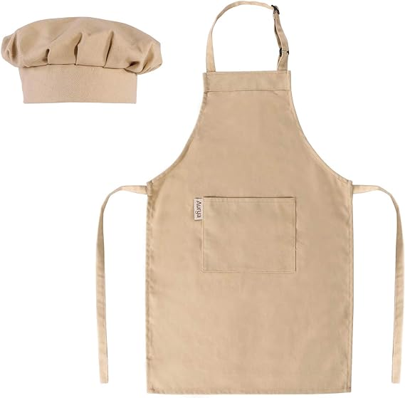 Aurya Kids Apron and Chef Hat Set-Adjustable Child Apron