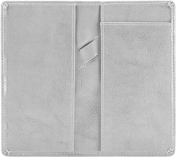 Aurya Leather Checkbook Cover Holder with Free Divider and Middle Pen Design